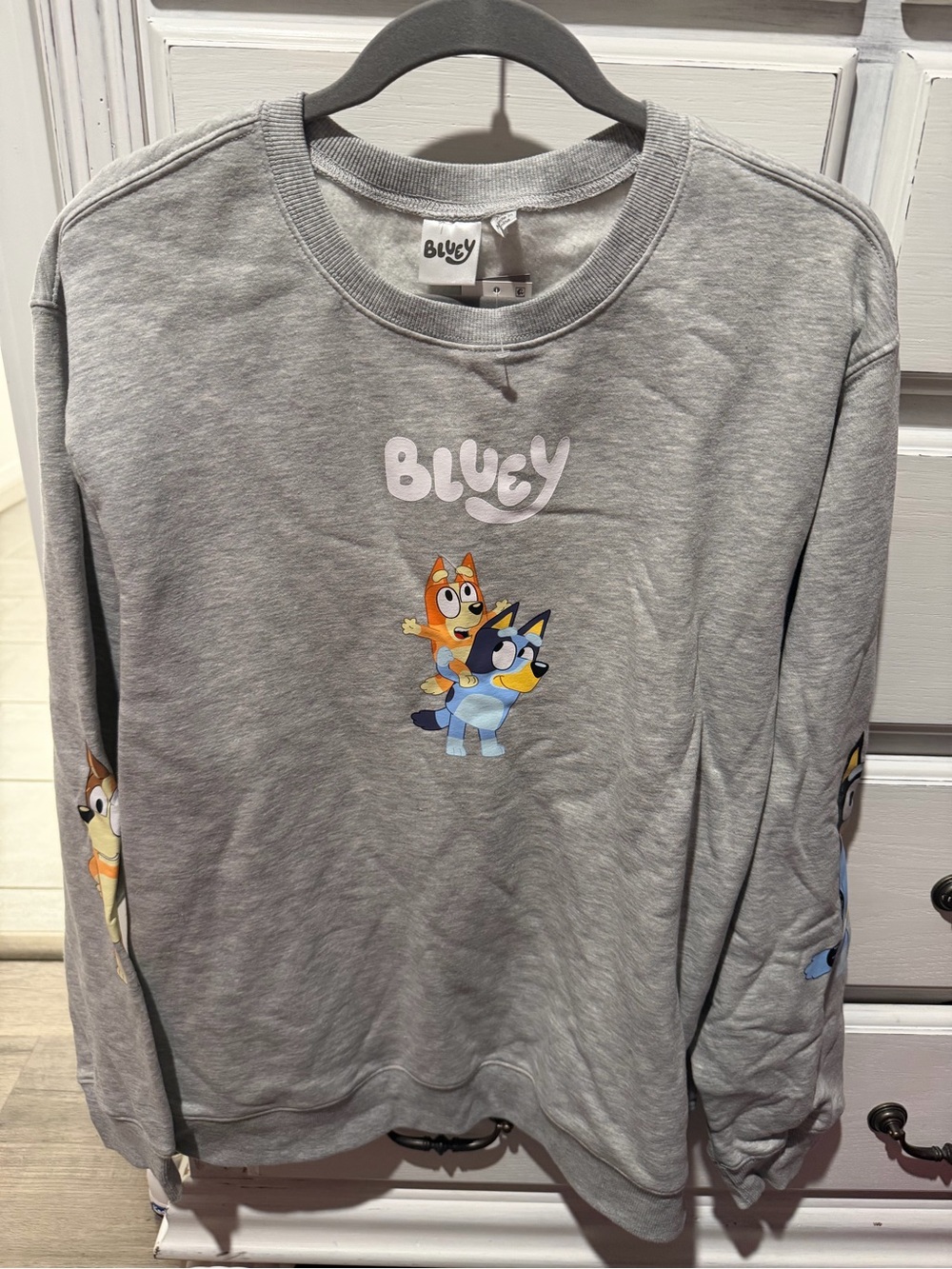 Bluey Graphic Grey Crewneck Sweatshirt